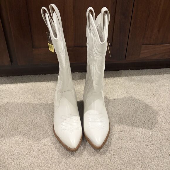 New Roper Women Hattie White Faux Leather Cowboy Western Boots Size 8 EU 39 - Picture 2 of 13